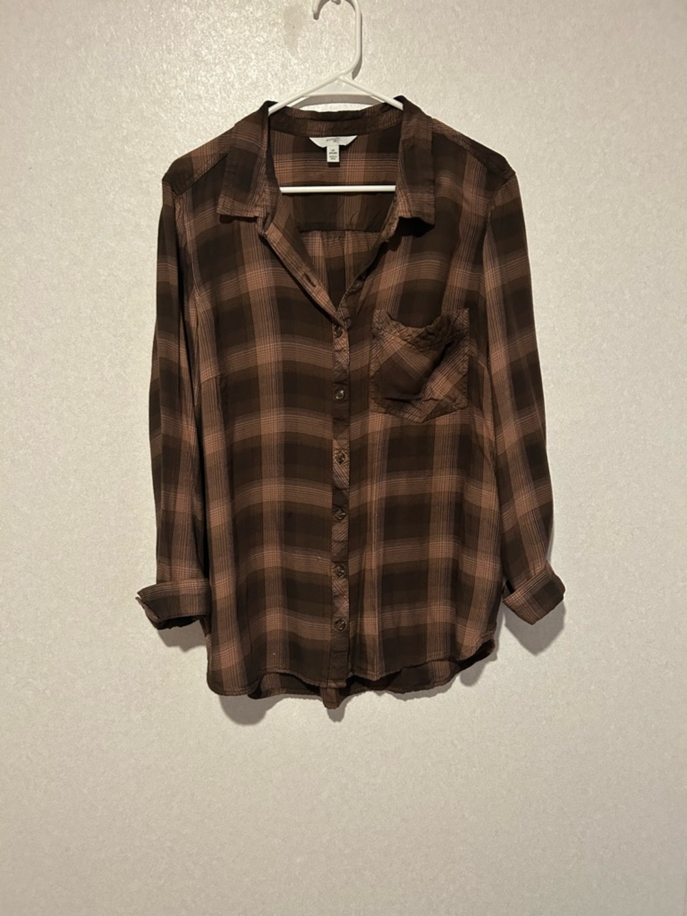 Women’s Plus Size Terra &sky Long Sleeve Dress Blouse In Brown Size 1X